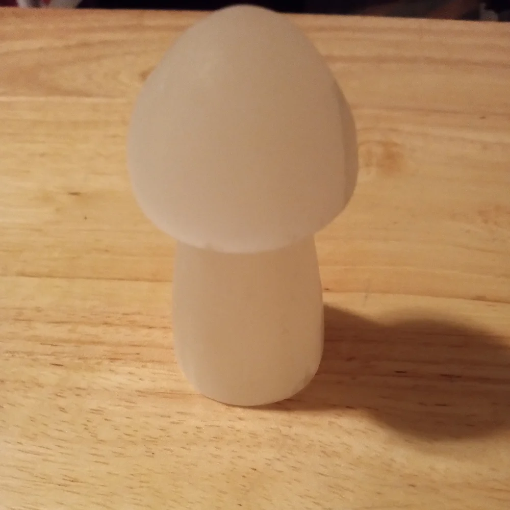 Selenite Mushroom carving